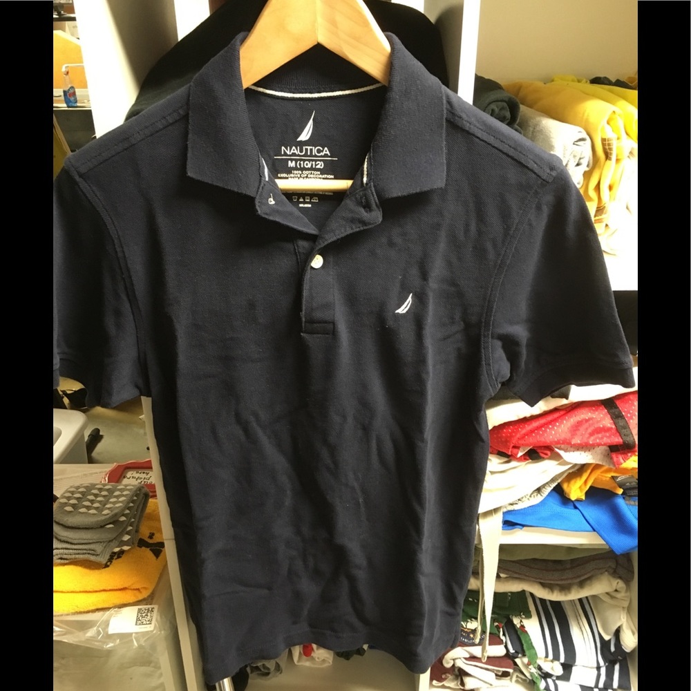 Nautica polo shirt, Navy blue size M boys 10/12.